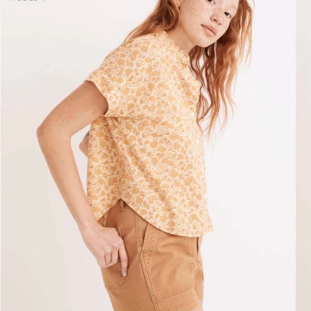 Madewell Hilltop Shirt in Piccola Floral French Vanilla Size Medium - Picture 2 of 14